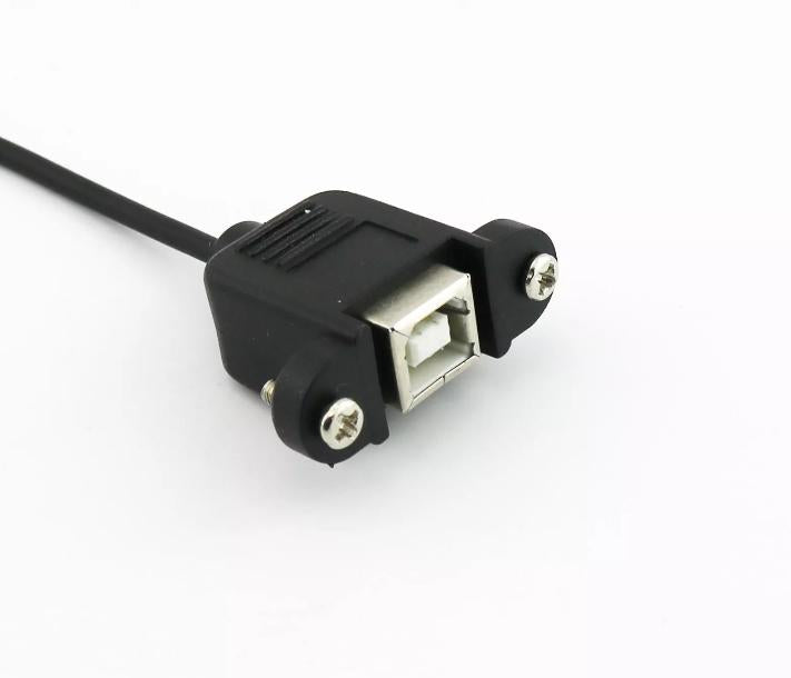 USB 2 0 B Female Panel Mount to Male Printer Coiled Spiral Extension Cable 5FT