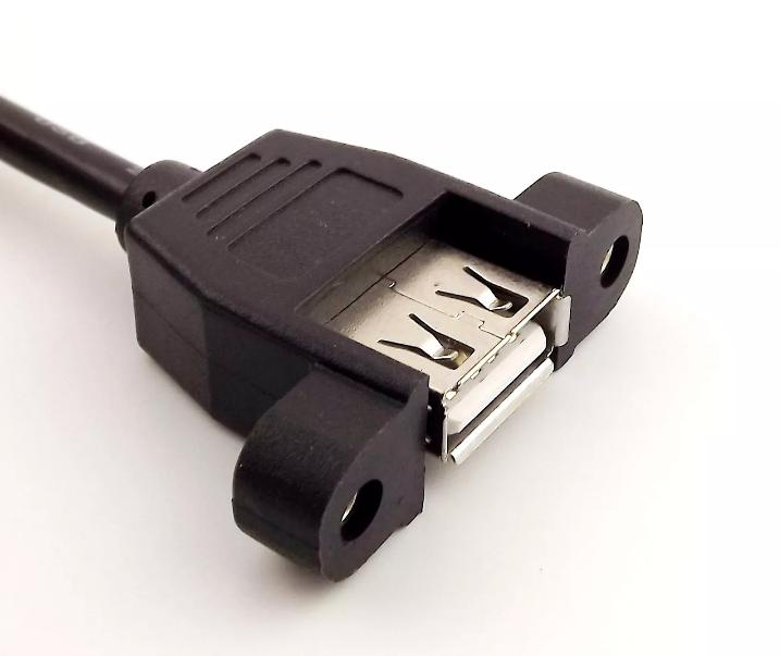 USB 2 0 B Male to USB A Female Socket Printer Panel Mount Extension Cable 1 5FT