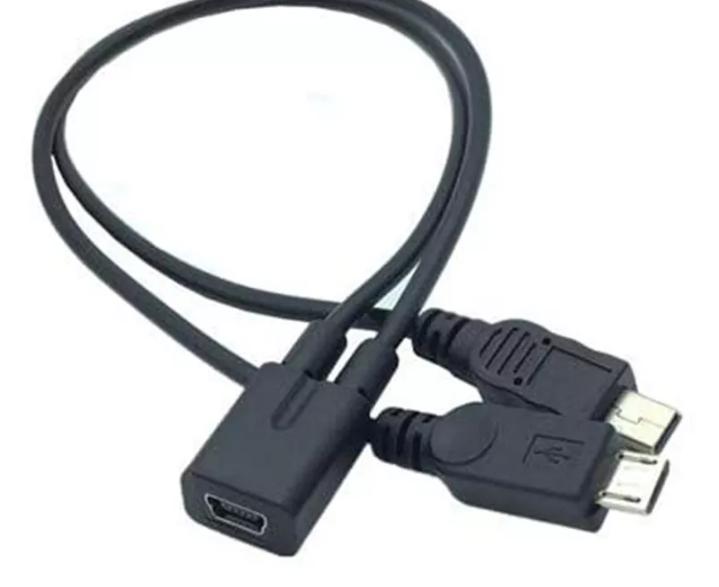 USB 2 0 Mini Female to Mini USB Male Micro Male 2 in 1 Converter Charging Cable