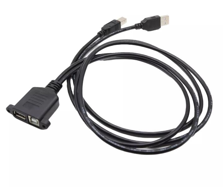 USB 2 0 Type A USB B Male to Female Screw Panel Mount Printer Data Adapter Cable