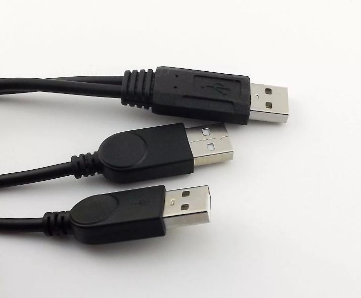 USB 2 0 Y Splitter Cable A Male to 2X A Male External Connector Mobile Hard Disk