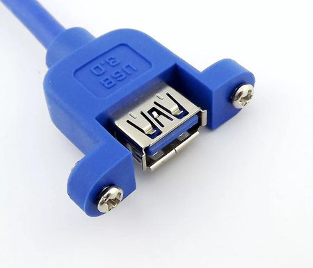 USB 3 0 A Female Panel Mount to B Male Right Angled Sync Data Cable Adapter 1ft