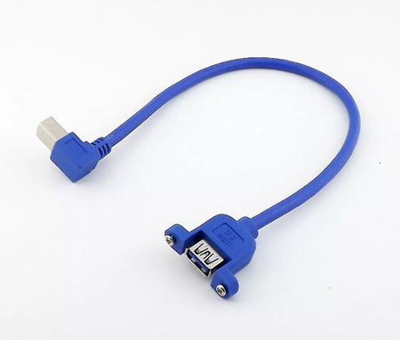 USB 3 0 A Female Panel Mount to B Male Right Angled Sync Data Cable Adapter 1ft