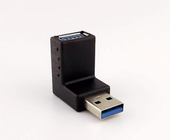 USB 3 0 A Male Plug 90 Degree Up Angled To A Female Extension Adapter Convertor