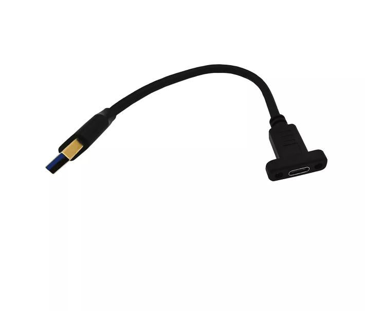 USB 3 0 A Male To USB 3 1 Type C Female w Screw Panel Mount Data Adapter Cable