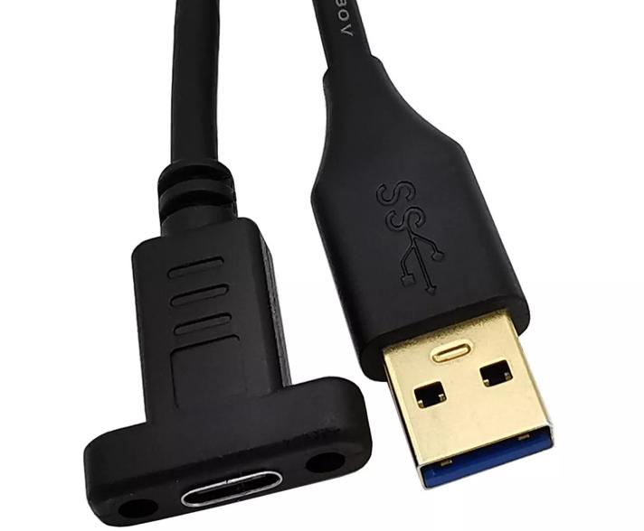 USB 3 0 A Male To USB 3 1 Type C Female w Screw Panel Mount Data Adapter Cable