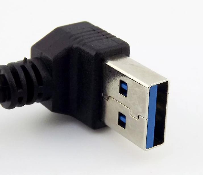 USB 3 0 Type A 90 Degree Down Angled Male to Female Extension Data Cable Black