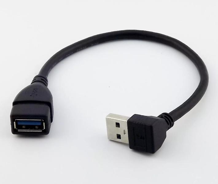 USB 3 0 Type A 90 Degree Down Angled Male to Female Extension Data Cable Black