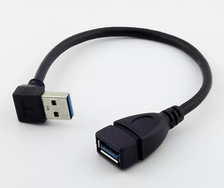 USB 3 0 Type A 90 Degree Down Angled Male to Female Extension Data Cable Black