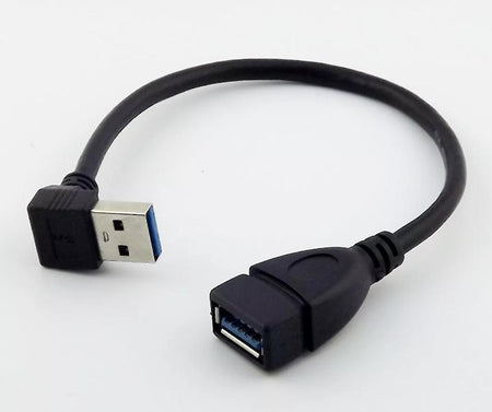 USB 3 0 Type A 90 Degree Down Angled Male to Female Extension Data Cable Black