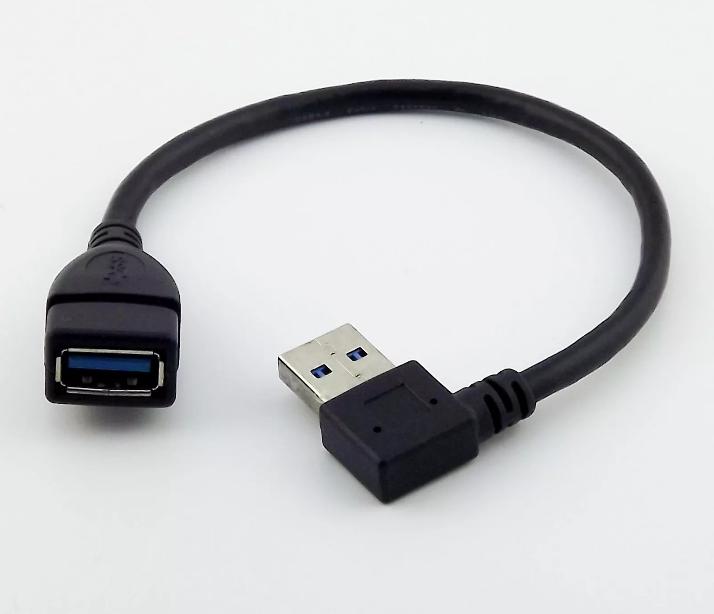USB 3 0 Type A 90 Degree Left Angled Male to Female Extension Data Adapter Cable