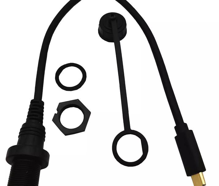USB 3 1 C Motorcycle Flush Panel Mount Waterproof Male to Female Extension Cable