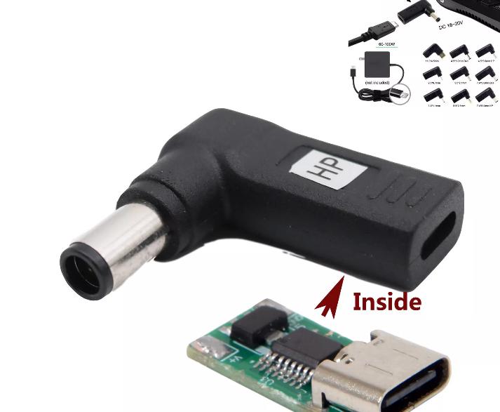 USB 3 1 Type C Female to DC 7 4 x 5 0mm Male PD Emulator Trigger Adapter For HP