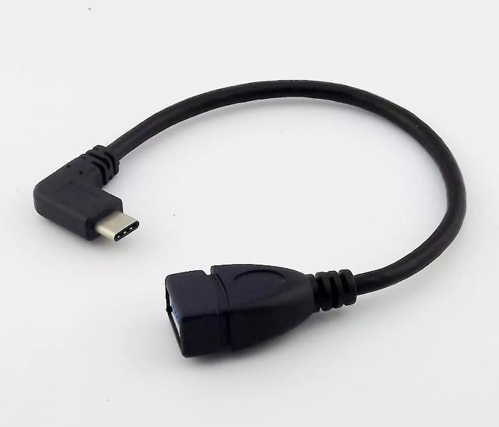 USB 3 1 Type C Male 90 Degree Right Angled to USB 3 0 A Female OTG Adapter Cable