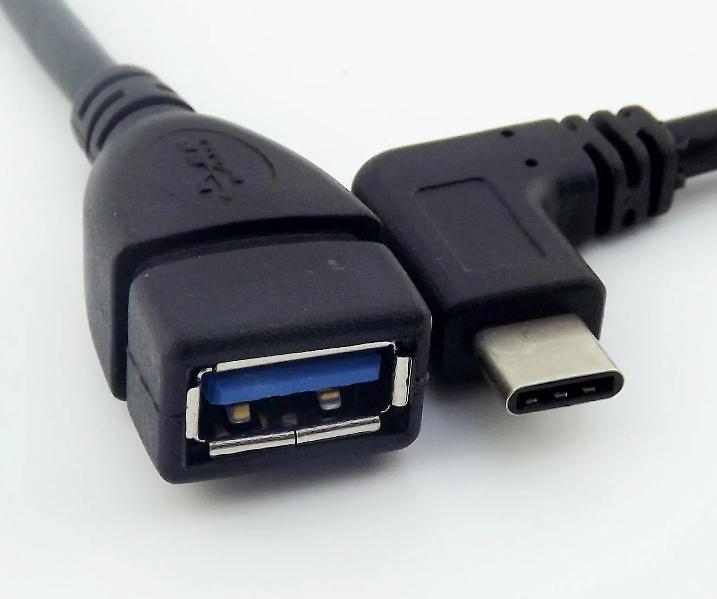USB 3 1 Type C Male 90 Degree Right Angled to USB 3 0 A Female OTG Adapter Cable