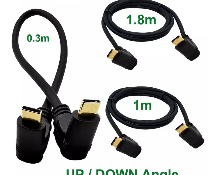 USB 3 1 Type C Male to C Male UP Down Angle Charger Data Adapter Connector Cable