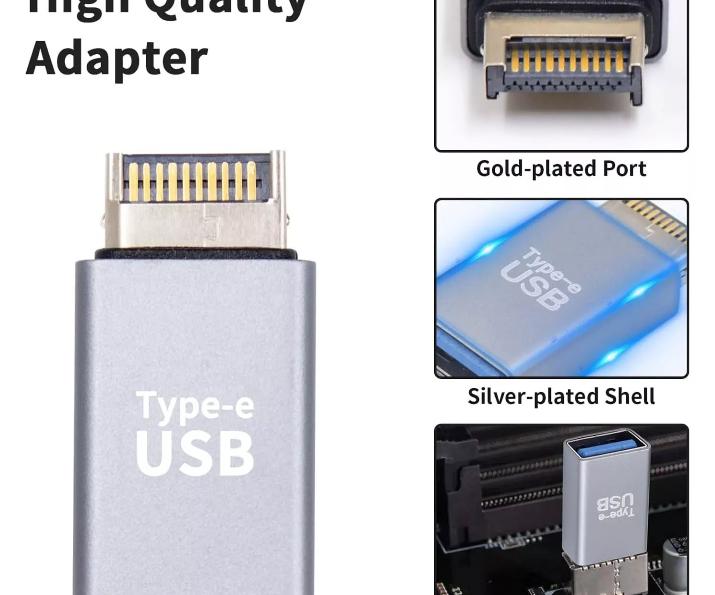 USB 3 1 Type E Male to USB 3 0 Female Front Panel Header Data Converter Adapter