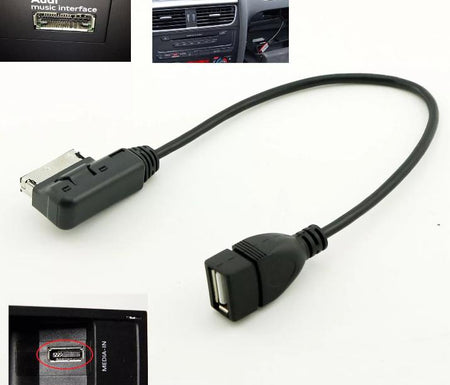 USB Interface AMI MMI AUX MP3 Cable Adapter For Audi Q5 Q7 R8 A3 A4 A5 A6 A7 ES