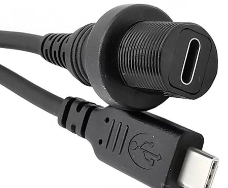 USB Type C 3 1 Car Boat Motorcycle Dash Panel Mount Flush Waterproof Kit Cable