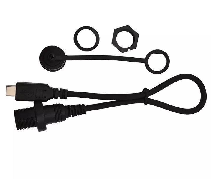 USB Type C 3 1 Car Boat Motorcycle Dash Panel Mount Flush Waterproof Kit Cable