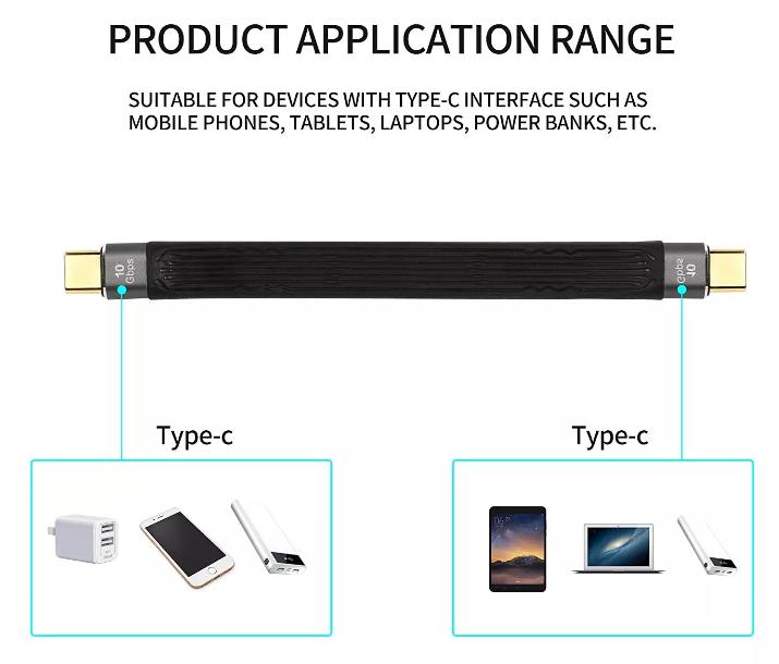 USB Type C Male to C Cable Data Transfer PD Fast Charging 3 1 Gen 2 Phone Tablet
