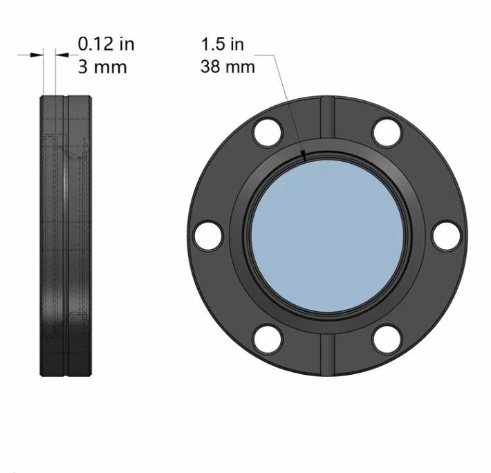 VACOM VPCF40B-L UHV borosilicate viewport standard 303142Lesker VPZL-275 VIEWPORT ZERO-LENGTH 2-3 4 UHV 6