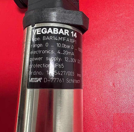 VEGA VEGABAR14 BAR14 M1FA1GP1 0-10bar 4-20mA 12-30V DC IP65