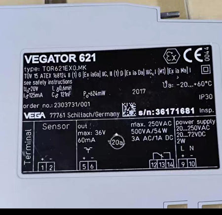 VEGA VEGATOR 621 TOR621EX0 MK ATEX 20-250VAC IP30