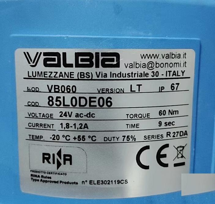 Valbia VB060 85L0DE06 24V ac-dc 60Nm