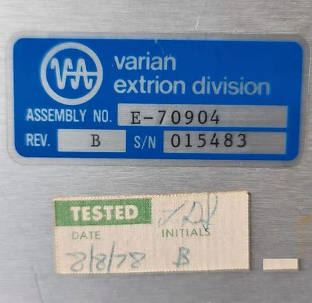 Varian E70904-1 Wayflow Endstation Controller Implanter Extrion 1978