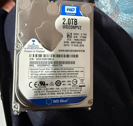 WD 2TB 2 5 SATA 15MM