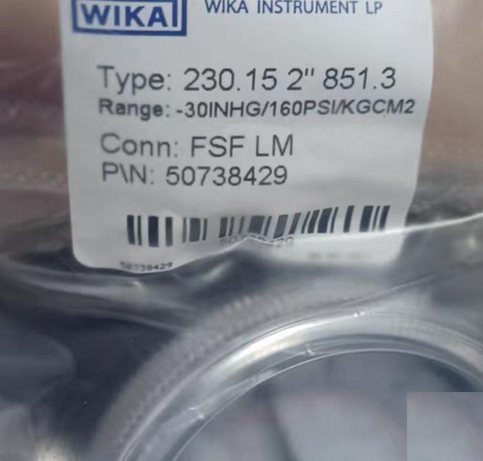 WIKA 230 15 2 851 3 -30INHG-160PSI 7 1600 N3-3