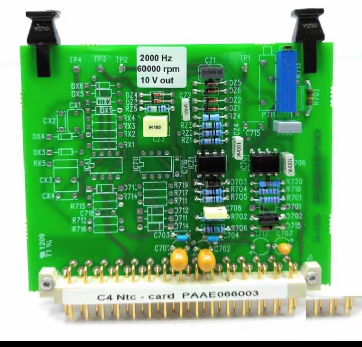 Wartsila C4 NTC-Card PAAE066003 2000HZ 6000RPM 10V Out PCB Card