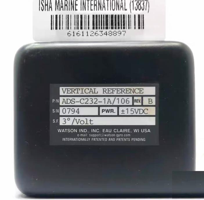 Watson Industries REV-A Gyro Sensor 15VDC ADS-C232-1A 106