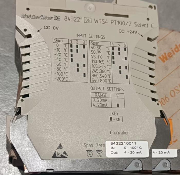 Weidmuller WTS4 PT100 2 C 0 4-20mA 8432210011 500 35