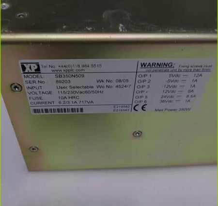 XP SB350N509      350W      5V 12A -5V 1A -12V 1A 12V 6A 24V 8 5A 36V 1A