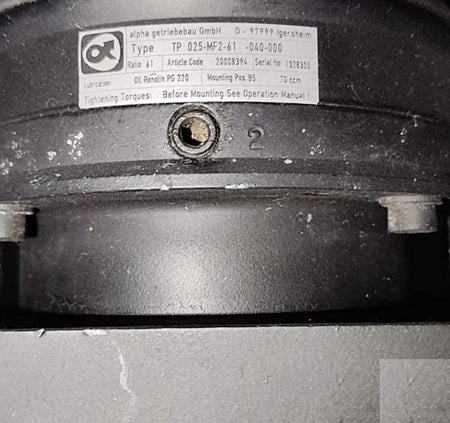 alpha getriebebau TP 025-MF2-61-040-000 SGMGH-05Q5A6C