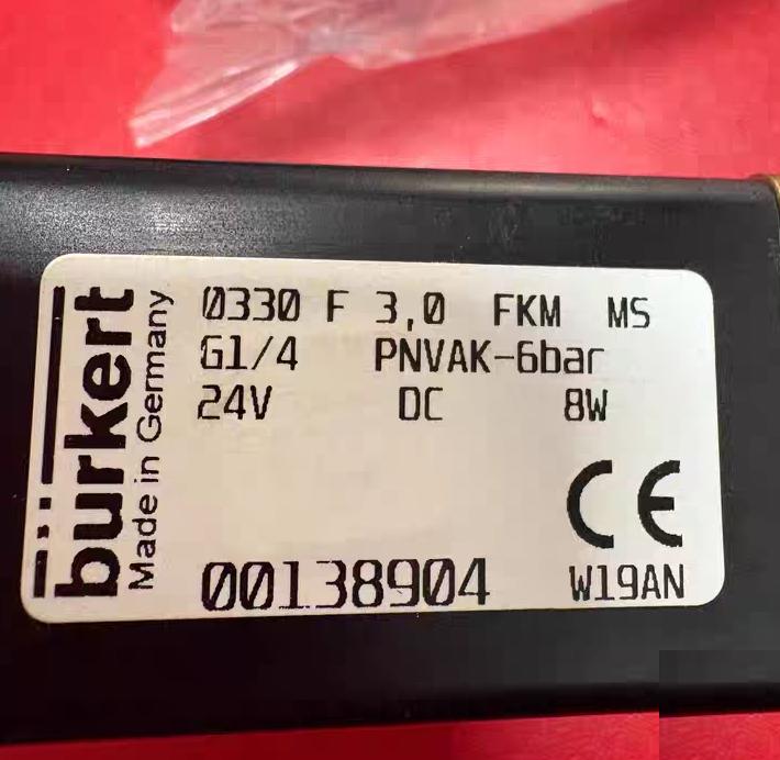 burkert 0330 A 3 0 FKM G1 4 24V DC 8W PNVAK-6bar