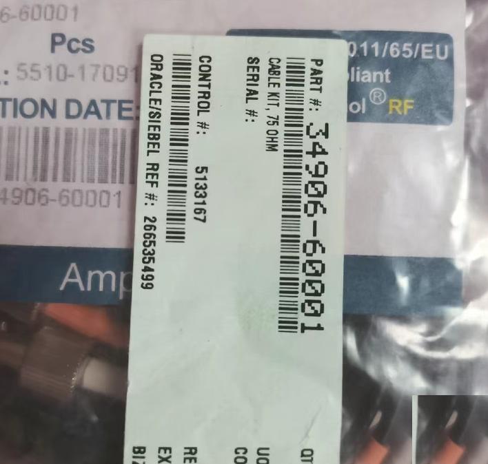 keysight 34906-60001 SMB-BNC 75Ω 34906A 34970A 34972A 2 GHz 1 4 75 Ω