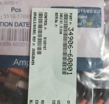 keysight 34906-60001 SMB-BNC 75Ω 34906A 34970A 34972A 2 GHz 1 4 75 Ω
