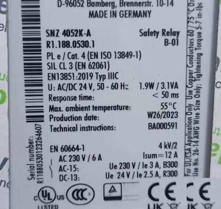 wieland SNZ 4052K-A R1 188 0530 1 1100 N1-3